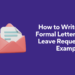 write formal letter leave request