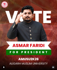 Asmar Faridi, AMUSU 2026-27 candidate